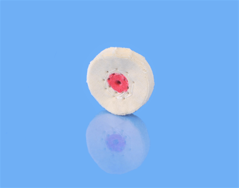 A416b/E - Szczotka Polerska Biała Flanelowa 25mm 23 Warstwy