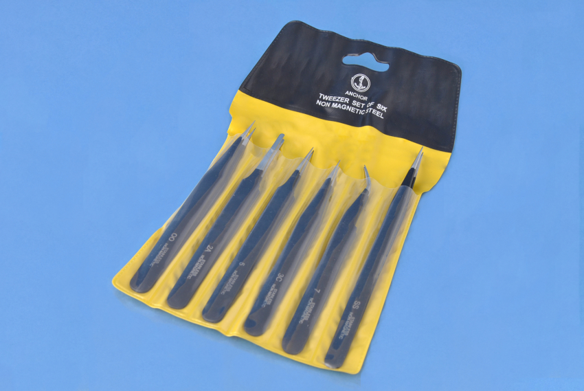 MA290 - Zestaw 6 pęset precyzyjnych antystatycznych w etui